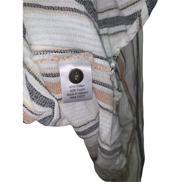 Sonoma White Striped Button Down Blouse L - Picture 5 of 5